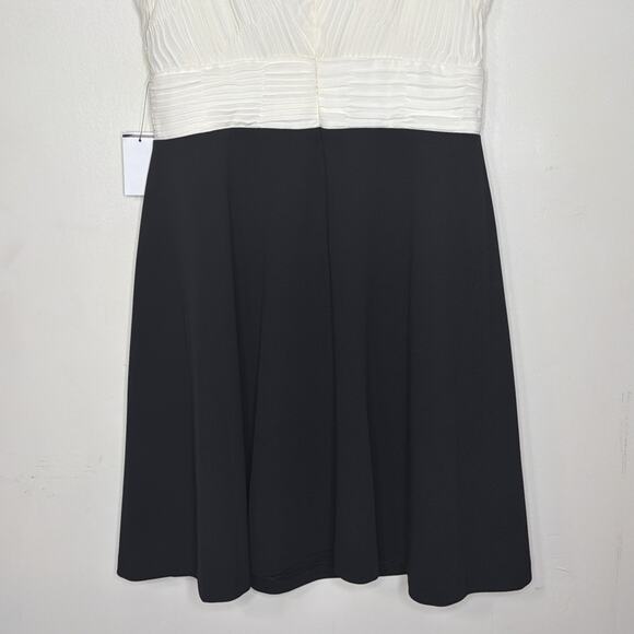 DKNY Women's 8 Semi Formal Cocktail Dress Sleeveless IVORY Bodice BLACK Skirt - Picture 13 of 16